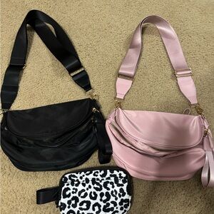 Gold blush Black and dusty rose Women's Crossbody Bags